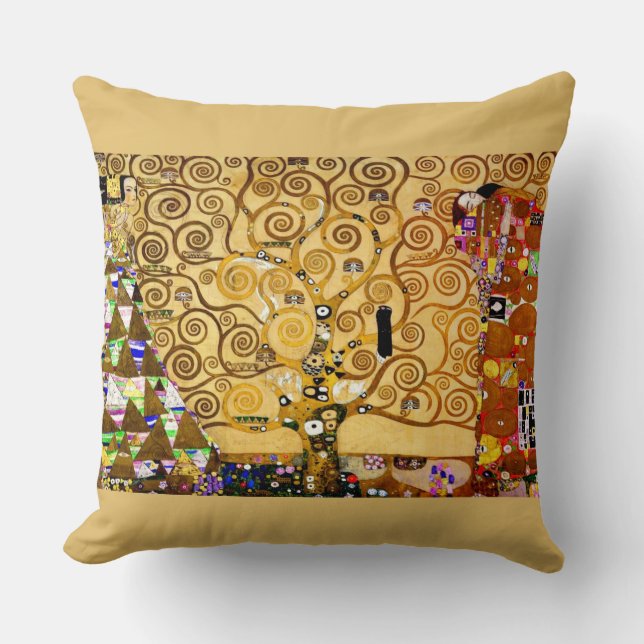 Cojín Decorativo Gustav Klimt Tree of Life: Simbolista Art Nouveau (Anverso)