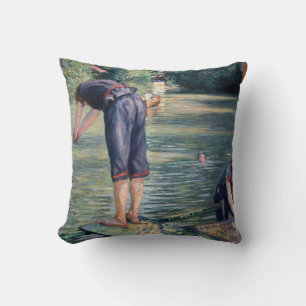 Cojín Decorativo Gustave Caillebotte - Bañistas, orilla del Yerres
