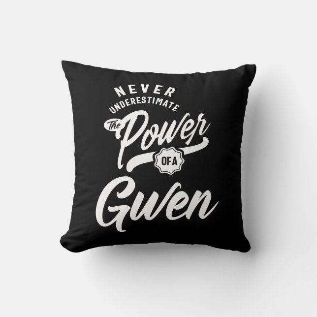Cojín Decorativo Gwen Nombre Personalizado Regalo de cumpleaños (Anverso)