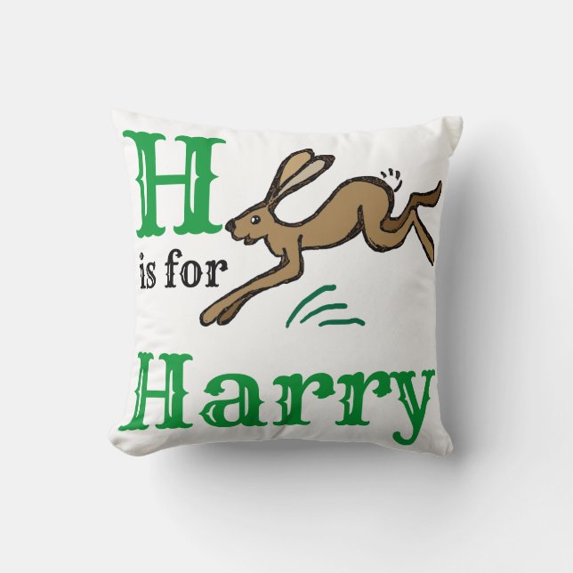 Cojín Decorativo H es para Harry bebé niño  (Anverso)