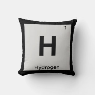 Cojín Decorativo H - Símbolo de tabla periódica de química hidrógen