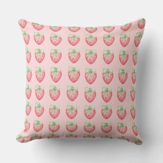 Cojín Decorativo Habitación de niña coqueta con estampado de fresa