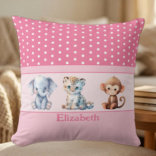Cojín Decorativo Habitación de niños agregar nombre animales lindos