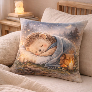 Cojín Decorativo Habitación de niños y nursery de erizo durmiendo l