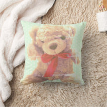 Habitación de osito de peluche vintage verde menta