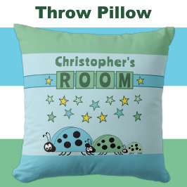 Cojín Decorativo Habitación infantil Ladybugs agrega el nombre verd