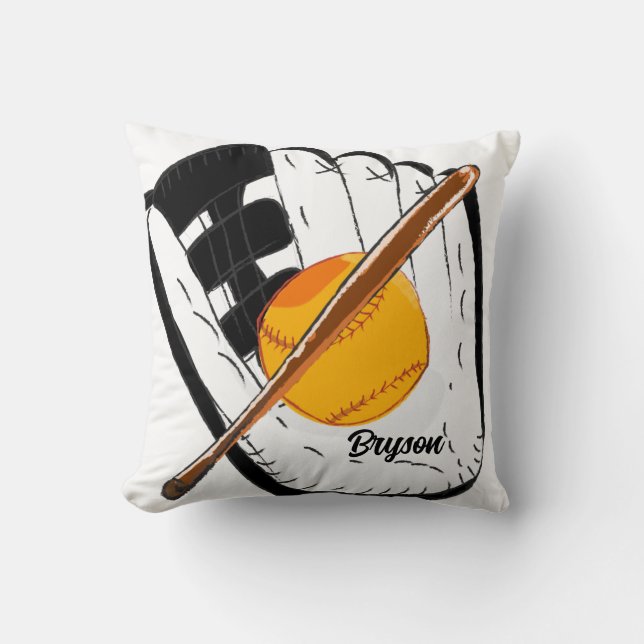 Cojín Decorativo Habitación Pillow para niños con diseño de béisbol (Anverso)