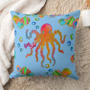 Cojín Decorativo Habitantes de rocas oceánicas en piscinas mediterr