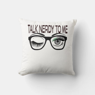 Cojín Decorativo Hablar Nerdy A Mí Gafas Geek Winye Eye Green