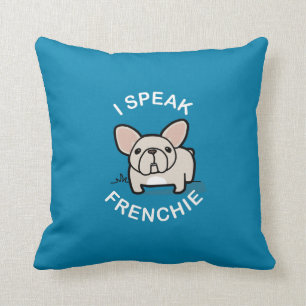 Cojín Decorativo Hablo Frenchie - azul