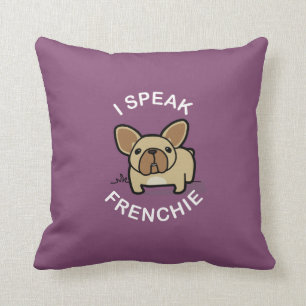 Cojín Decorativo Hablo Frenchie - púrpura