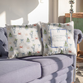 Cojín Decorativo Hacer que los espíritus brillen Navidades costeros