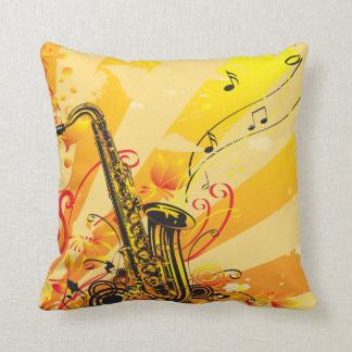 Cojín Decorativo Haces chillones del saxofón de la música
