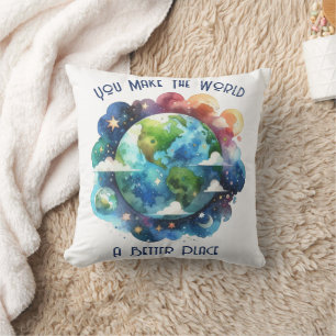 Cojín Decorativo Haces del mundo un lugar mejor - personalizado