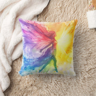 Cojín Decorativo Hada de arco iris caprichosa - Cottagecore encanta