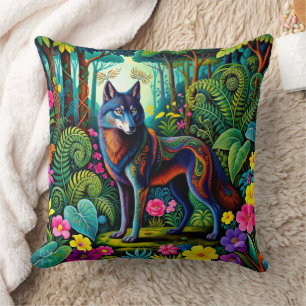 Cojín Decorativo Hada de lobo gris fresco Animal