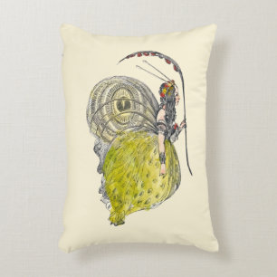 Cojín Decorativo Hada de mariposa de fantasía linda vintage con ala