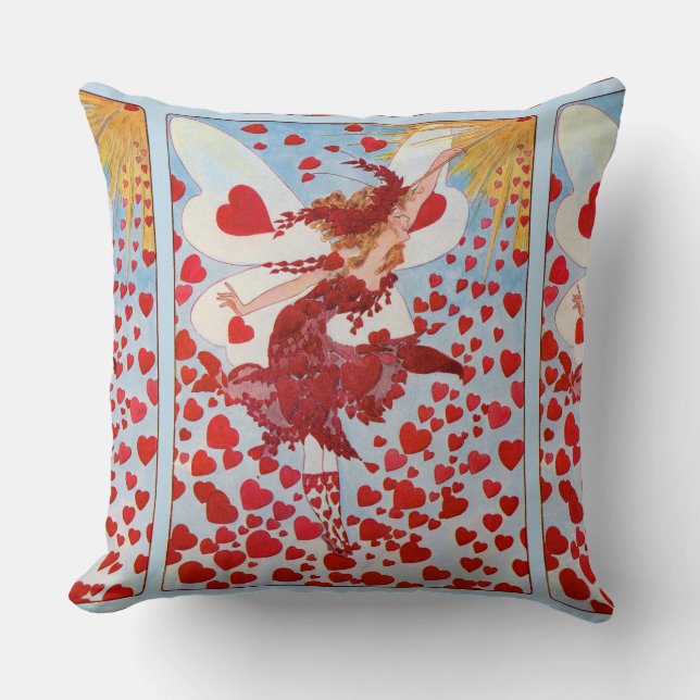 Cojín Decorativo Hada del corazón de San Valentín (Anverso)