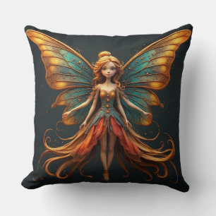 Cojín Decorativo Hada encantadora con alas coloridas