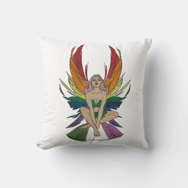 Cojín Decorativo Hada Genderqueer (Anverso)
