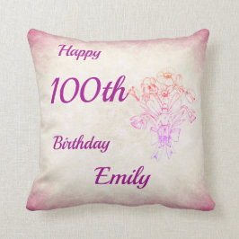 Cojín Decorativo Hada púrpura bonita 100a de la flor del estilo del