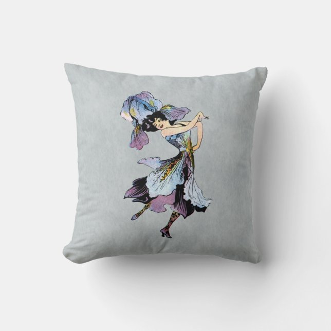 Cojín Decorativo hadas de flores de iris (Anverso)