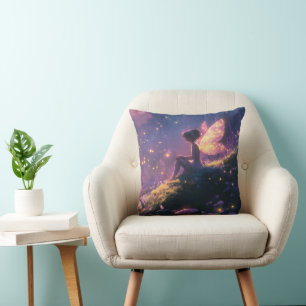 Cojín Decorativo Hadas encantadas sentadas en un bosque mágico