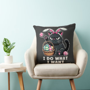 Cojín Decorativo hago lo que quiero gato de Pascua