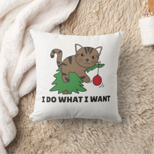 Cojín Decorativo Hago Lo Que Quiero Un Gato De Navidades Graciosos