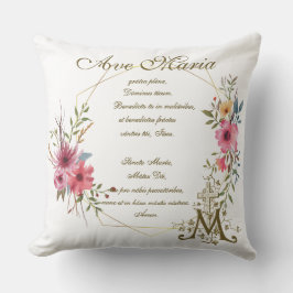 Cojín Decorativo Hail Mary Prayer Ave Maria Latin