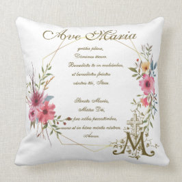 Cojín Decorativo Hail Mary Prayer Ave Maria Latin