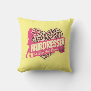 Cojín Decorativo Hairdresser Leopard Hair Hustler Hairstylist
