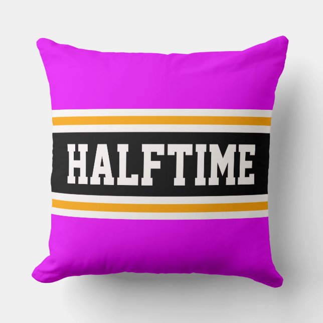 Cojín Decorativo HALFTIME Diversión Tropical Rosa Negro Bandas Espo (Anverso)