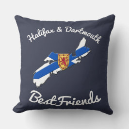 Cojín Decorativo Halifax y Dartmouth mejores amigos Nueva Escocia
