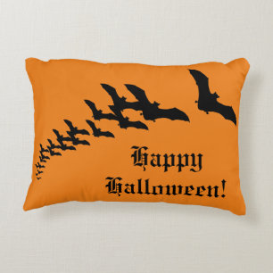 Cojín Decorativo Halloween antiguo con un enjambre de murciélagos v