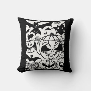Cojín Decorativo Halloween blanco y negro