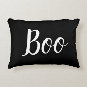 Cojín Decorativo Halloween Boo Black White Accent Pillow
