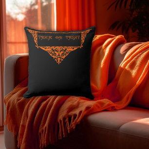 Cojín Decorativo Halloween Calabaza Naranja truco o trato