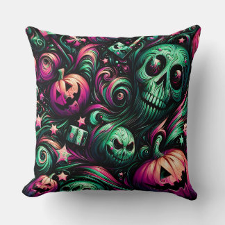 Cojín Decorativo HALLOWEEN ~ CALAVERAS ~ Dientes espeluznantes, cal