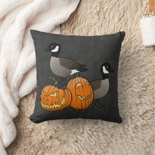 Cojín Decorativo Halloween Canadá Aves Geesas con calabazas