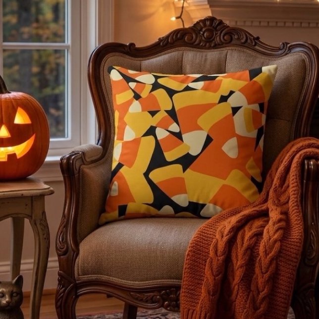 Cojín Decorativo Halloween Candy Corn Seamless Pattern (Subido por el creador)