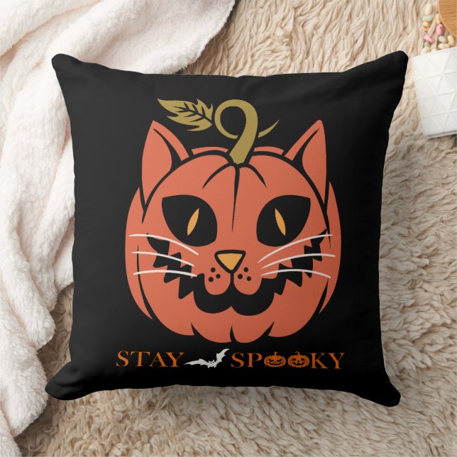 Cojín Decorativo Halloween Cara de calabaza Permanecer Sombrío Tira (Manta)