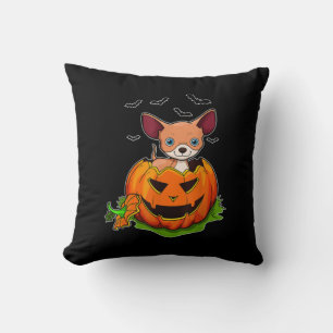 Cojín Decorativo Halloween Chihuahua Perros Amantes de la Calabaza 