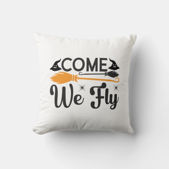 Cojín Decorativo Halloween Come We Fly Birthday (Anverso)