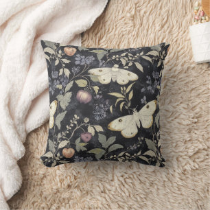 Cojín Decorativo Halloween con flores de polilla gótica vintage