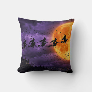 Cojín Decorativo Halloween con Luna y Bruja