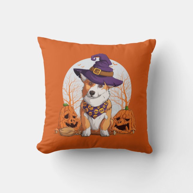Cojín Decorativo Halloween Corgi (Anverso)