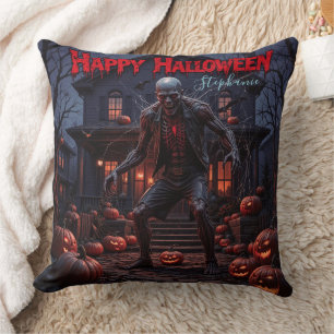 Cojín Decorativo Halloween Creepy Zombie Calabaza Hauned House