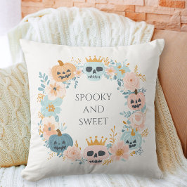 Cojín Decorativo Halloween Cute Spookone Skull Pumpkin Moda Azul Ro