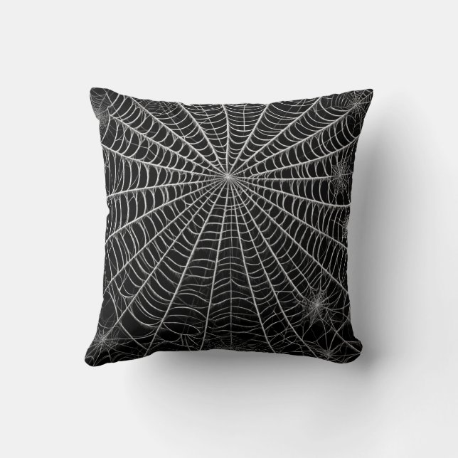 Cojín Decorativo Halloween de Araña Blanca y Negra (Reverso)